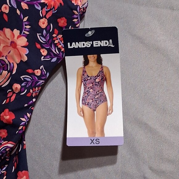 Lands' End Floral Women's One Piece Swimsuit - Picture 7 of 11
